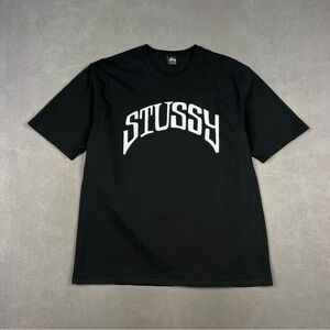 Stussy Black Tee with White Logo